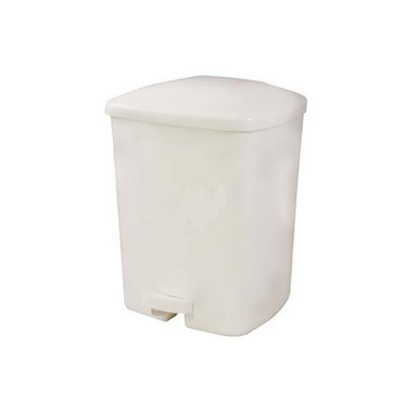 Pedal Bin Plastic White 15lt UK Manufactured