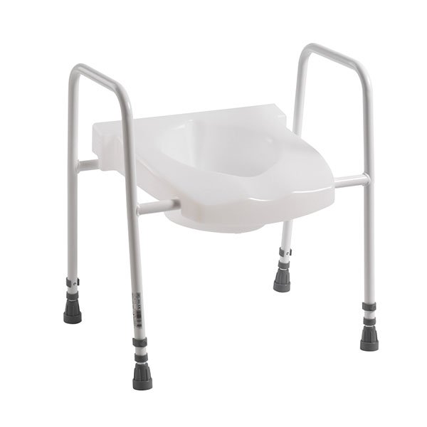 Toilet Frame with Adjustable Height Raised Toilet Seat Freestanding