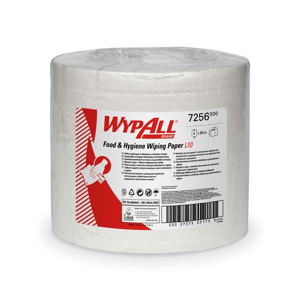 WypAll L10 Food & Hygiene Centrefeed White 1 Ply 19.5cmx304m 800 Sheet