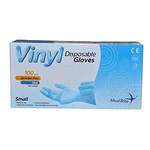 Medirite Vinyl Powder Free Glove Blue Small