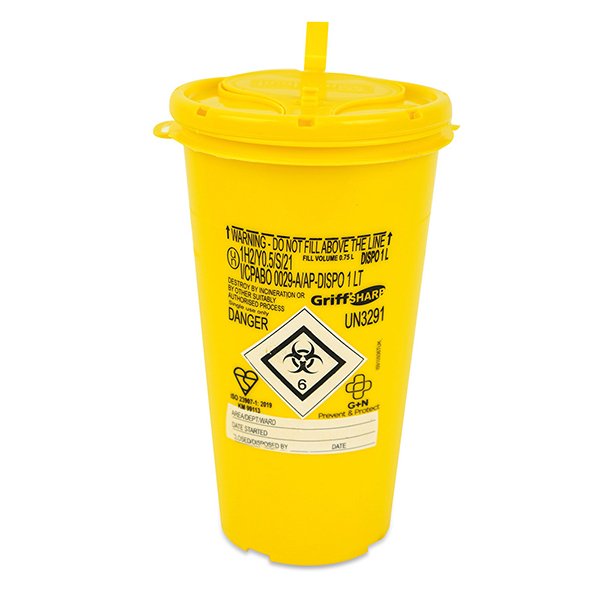 Sharps Disposable Container 1lt