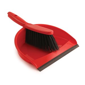 Dustpan Brush Set PVC Bristles Red
