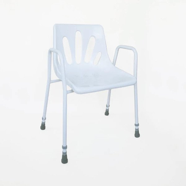 Stationary Stackable Shower Chair Height Adjustable with Fixed Arms