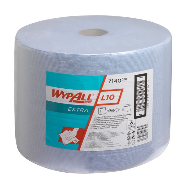 WypAll L10 Extra Large Wiper Roll Blue 1 Ply 1500 Sheet 23.5x38cm