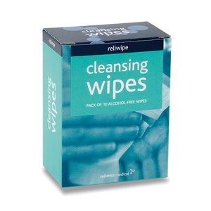 Reliwipe Moist Saline Cleansing Wipes Sterile