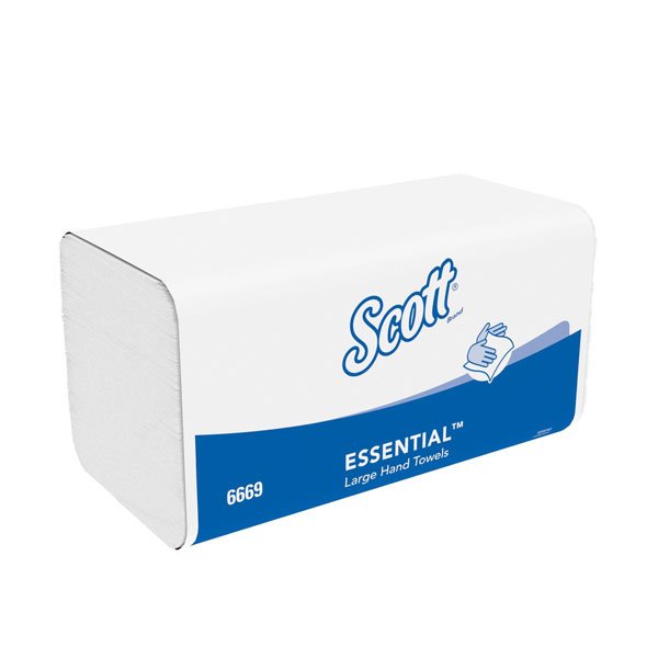 Scott Essential Hand Towel White 1 Ply Interfold 20x32cm