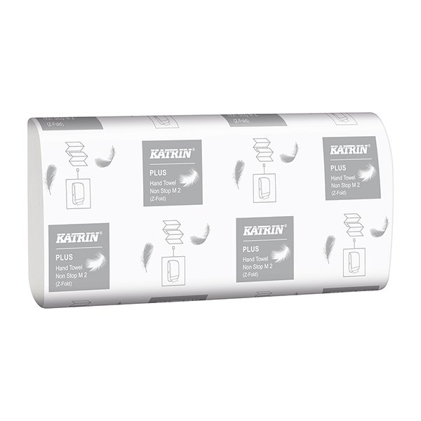 Katrin Plus Non Stop Hand Towel White 2 Ply Z Fold 24x24cm