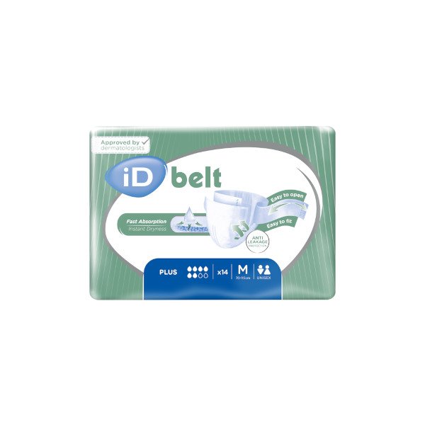 iD Belt Plus All in One Pad Medium 70-115cm with Resealable Belt Absorbency: 1750ml