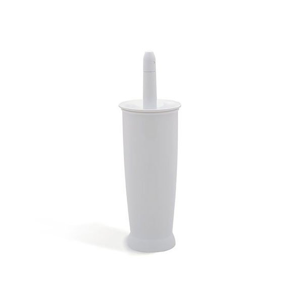 Addis Toilet Brush Set White Fully Enclosed Holder with Domed Brush