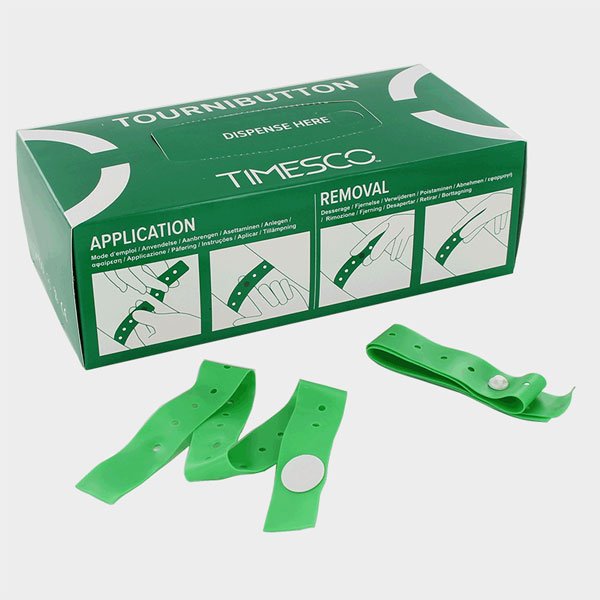 Tournibutton Single Use Tourniquet Stud Fastening Latex Free 38.5x2.3cm