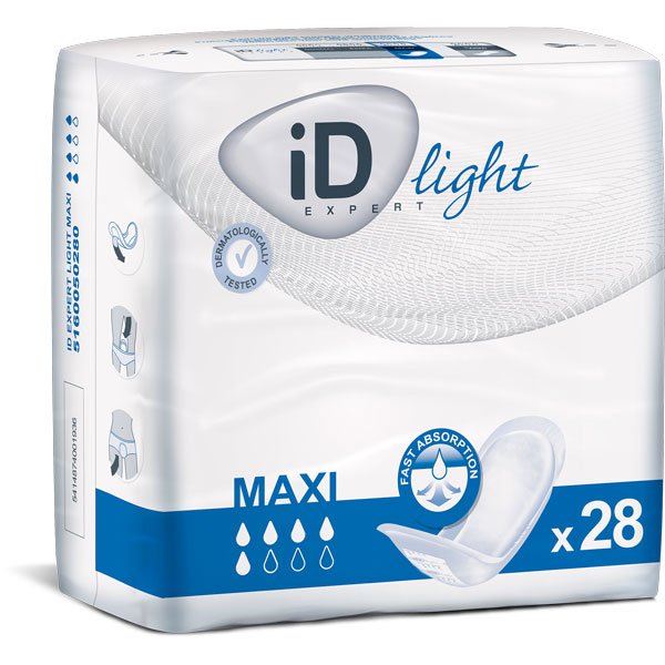 iD Expert Light Inco Pad Maxi 40.5x15.5cm Absorbency: 800ml