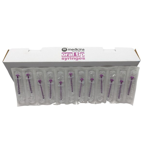 Oral Tip Purple Syringe 0.5ml Sterile Single Use