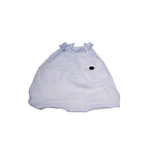 Mesh Laundry Bag Drawstring with ID Tag White 64x84cm