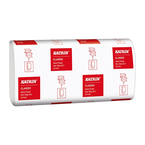 Katrin Classic Non Stop Hand Towel White 2 Ply Z Fold 20.3x24cm