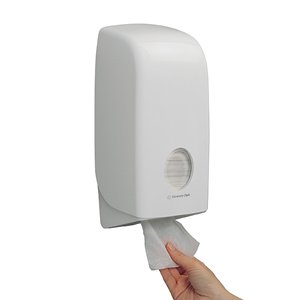 Aquarius Bulk Pack Folded Toilet Tissue Dispenser White