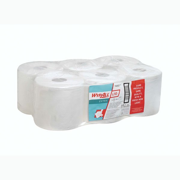 Wypall L10 REACH Plus Centrefeed for Single Sheet Dispensing White 1 Ply 630 Sheet 18.5x38cm