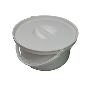Commode Round Bucket With Lid White 259x144mm