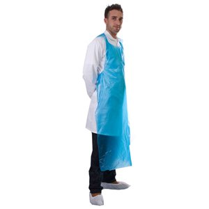 Blue Polythene Apron Premium 16mu 69x107cm Rolls