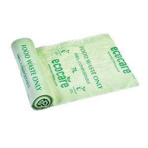 Compostable Corn Starch Waste Bag on a Roll 7lt 15x15" 380x390mm