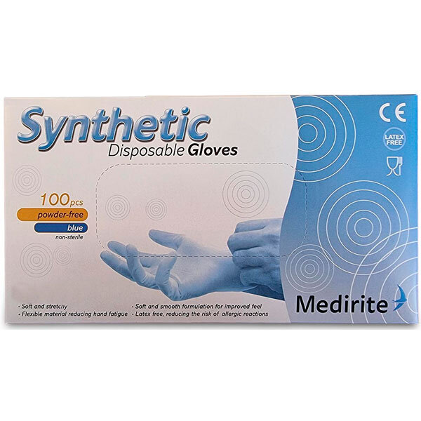 Medirite Synmax Synthetic Powder Free Glove AQL 1.5 Blue Small