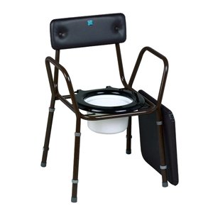 Stationary Commode Chair Stackable Height Adjustable