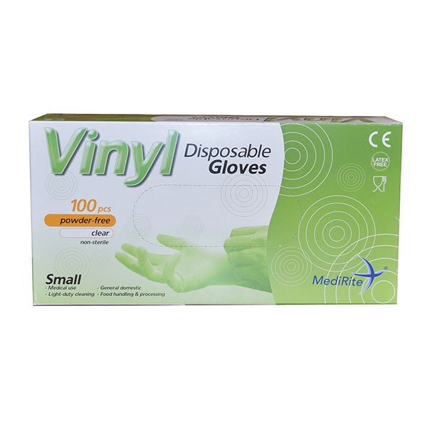 Medirite Vinyl Powder Free Glove Clear Large
