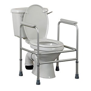 Toilet Frame Free Standing Adjustable Height White