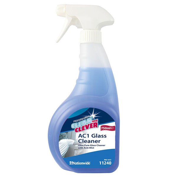 Clean and Clever AC1 Glass Cleaner Ultra Pure With Anti Mist Trigger Spray