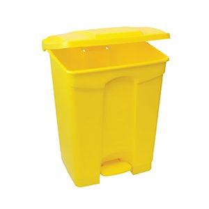 Pedal Bin Step On Hands Free Polypropylene Yellow 45lt