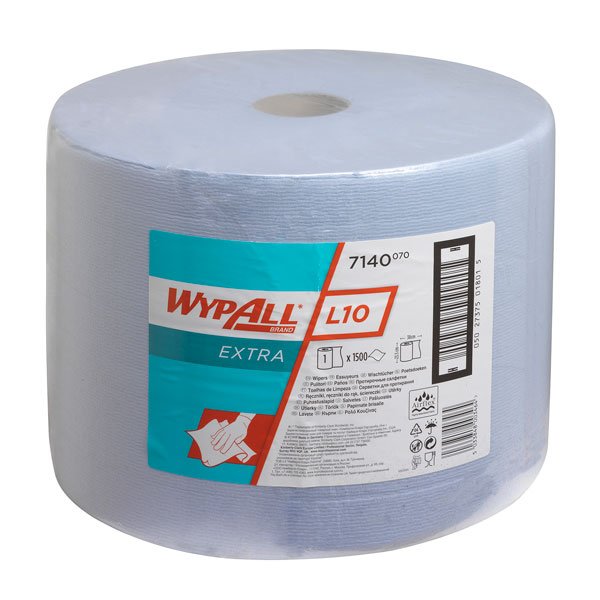 Wypall L10 Large Hygiene Wiper Roll Blue 1 Ply 23.5x38cm