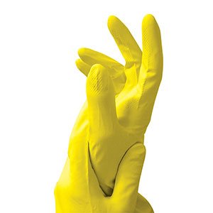 Caring Hands Household Latex Glove Yellow Medium