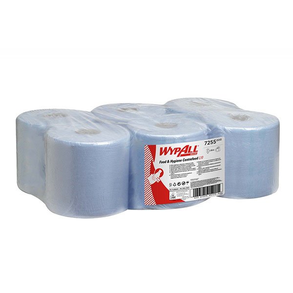 WypAll L10 Food & Hygiene Centrefeed Blue 1 Ply 800 Sheet 38x19.5cm