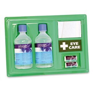 Eyewash Double Station 500ml Complete Green 27x37.5x5cm