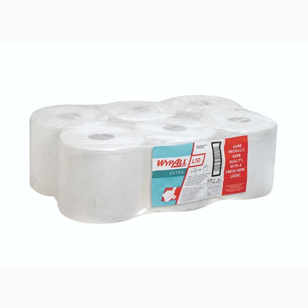 WypAll REACH Plus L10 Centrefeed White 1 Ply 630 Sheet 18.5x38cm