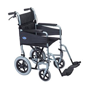 Attendant Propelled Wheelchair Escape Lite Narrow 41cm 16" Silver Blue